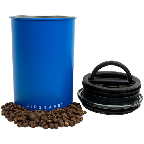 Airscape Stainless Steel Coffee Canister (Matte Blue / Medium)