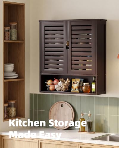 Bathroom Cabinet Wall Mounted (Brown)