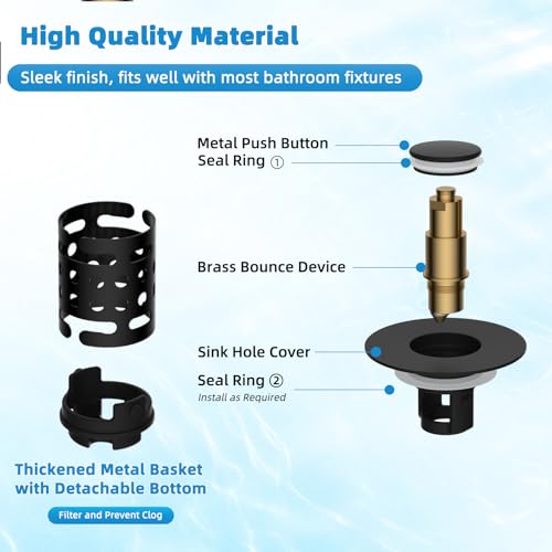 Universal Bathroom Sink Drain Stopper Hair Catcher