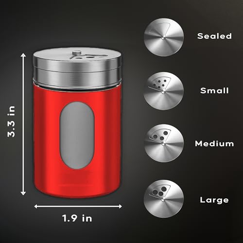 4 Piece Salt and Pepper Shakers Set (Red)