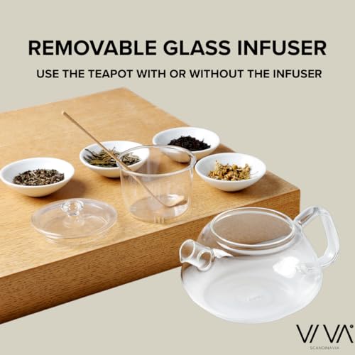 Viva Nicola All Borosilicate Glass Teapot with Lid Included