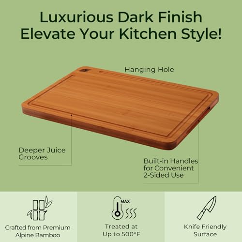 Wood Cutting Board 4 (4-Piece / Carbonized Bamboo (Brown))