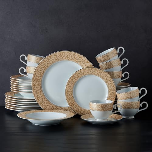 Parchment Gold 40 Piece Dinnerware Set (40-Piece / Parchment Gold)