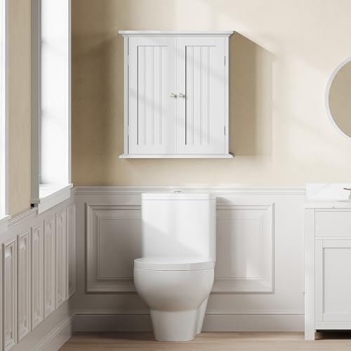 Bathroom Wall Cabinet Set of 2 (White / 8.8"D x 21.1"W x 24"H (2 pack))
