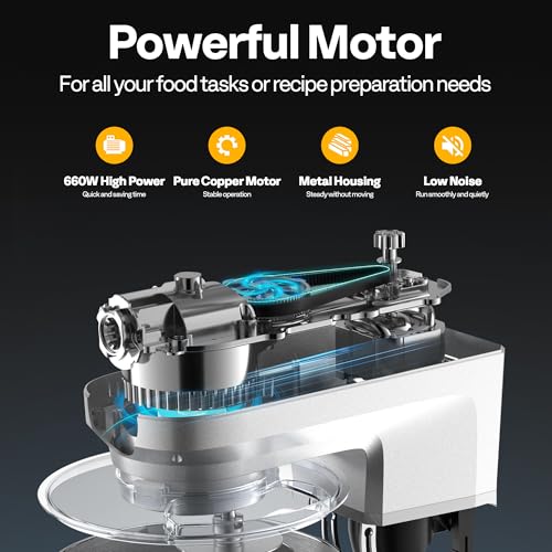 6-in-1 Stand Mixer, 8.5-Quart Tilt-Head Mixer, 10 Speeds, Silver (6-in-1 / Silver)