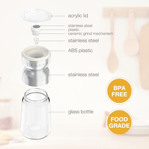 Pepper Grinder Salt Grinder Manual (2 Count)