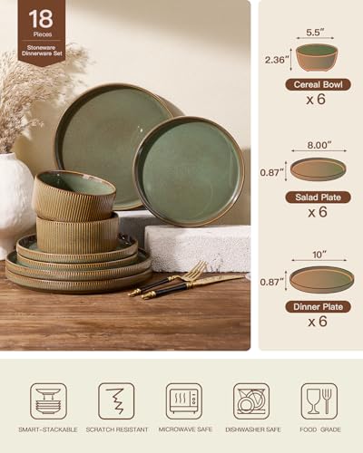 Dinnerware Set for 6 (Moss Green)