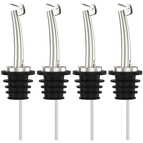 4 Pcs Oil Spout Stainless Steel Pourers for About 3 (Flip Top (Pack of 4))