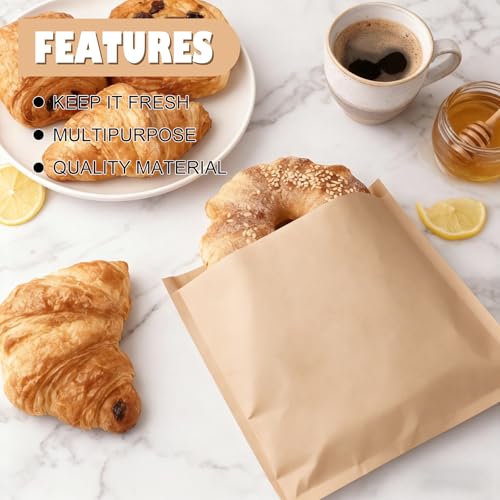 800 Pack Wax Paper Bags 6x7 inch (Kraft-800PCS / 6x7 inch)