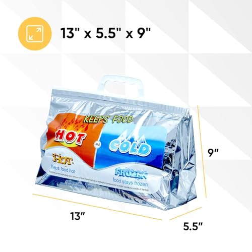 Hot and Cold Insulated Bags for Food Delivery (Small (Meal Size) / Silver)
