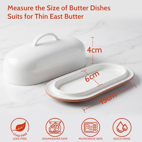 Ceramic Butter Dish with Lid (Brown)
