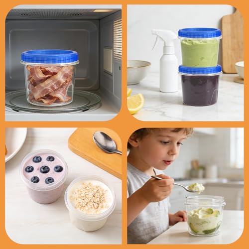 6 Pack Freezer Containers with Screw On Lids 24 Oz (24oz-6pack)