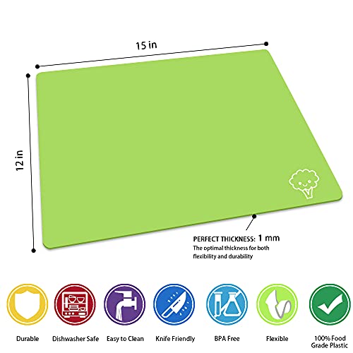 Flexible Plastic Cutting Board Mats Set of 5 (Rainbow)