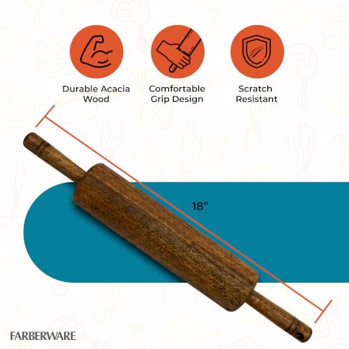 Acacia Wood Dough Rolling Pin (Wood)
