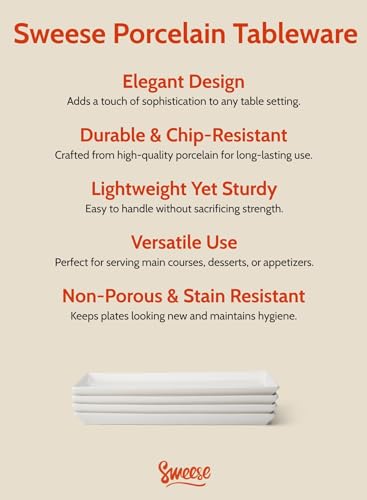 Rectangular Porcelain Platters (13.8 Inch)