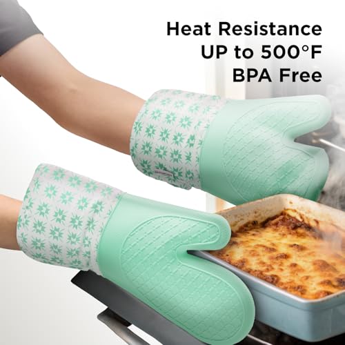 UltraShield Silicone Oven Mitts (Gem-teal / Standard)