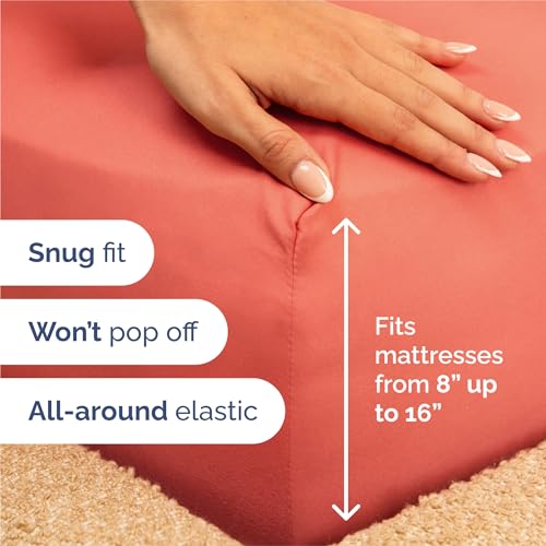 King Size 4 Piece Sheet Set (28 - Coral / King)