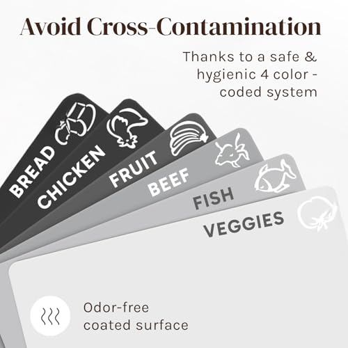 Flexible Plastic Cutting Board Mats for Kitchen (Black/White)
