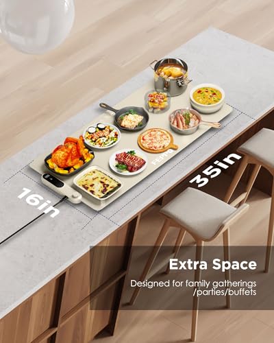 Food Warming Mat (White / 2XL Large: 35“x16")