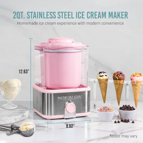Electric Ice Cream Maker (2 QT / Stainless Pink)