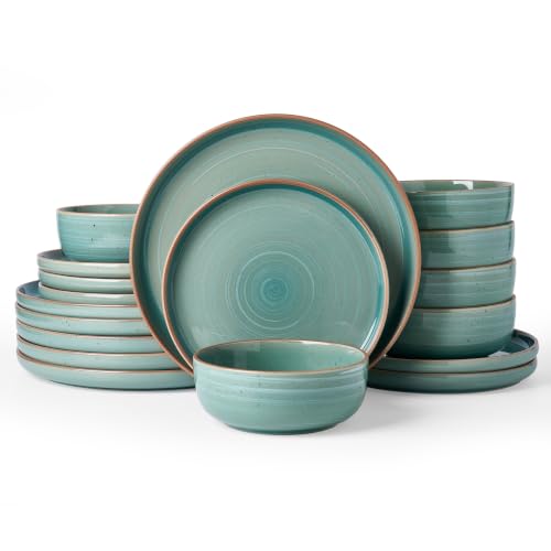 Meteor 18 Piece Stoneware Dinnerware Set (Peacock Green / Service for 6 (Standard Dinner Set))