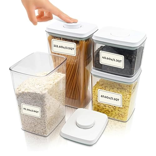 Bop Top Airtight Food Storage Containers with Lid Multi Pack (Set of 4)