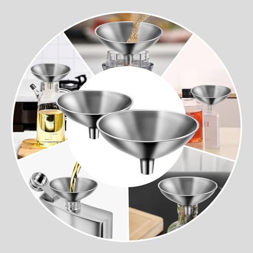 2 Piece Small Stainless Steel Filling Mini Funnel