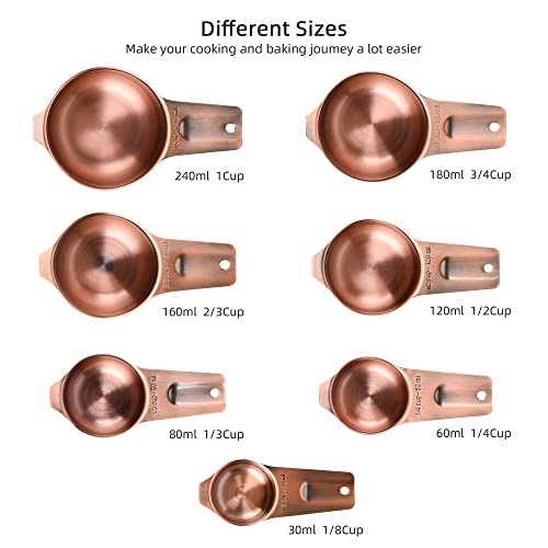 Copper Measuring Cups Set