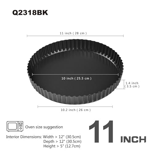 11 Inch Round Tart Pan with Loose Removable Bottom (11" Round (Black))