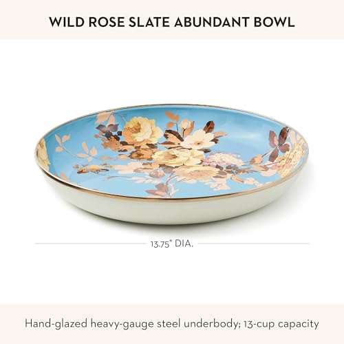 Enamel Abundant Bowl (Slate Wild Rose)