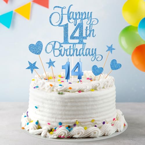 14th Birthday Cake Decorations (9 Count)