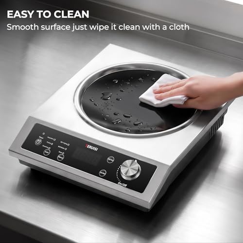 Commercial Induction Cooktop (1800W Concave Cooktop with Wok)