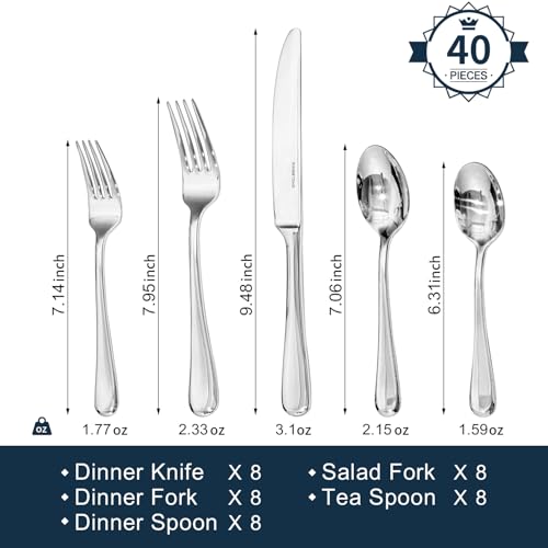 Silverware Set for 8 (40-Piece)