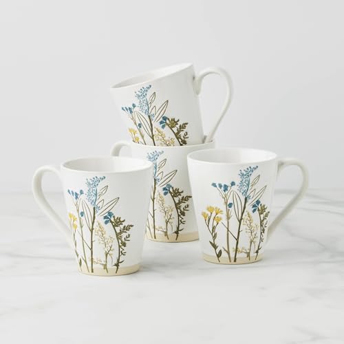 Wildflowers Stoneware Mug Set for 4 (Mugs, Set of 4)