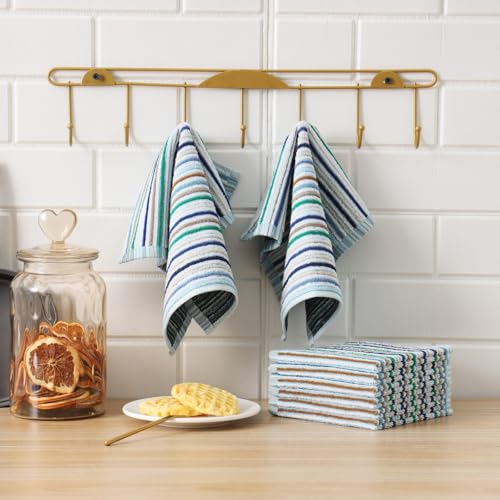 Kitchen Rags Dish Cloths for Washing Wiping Cleaning Towels (Multi-2 / 12x12 inch)