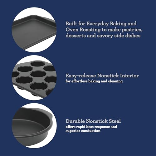 Teston 5 Piece Carbon Steel Baking Pans Bakeware Set w