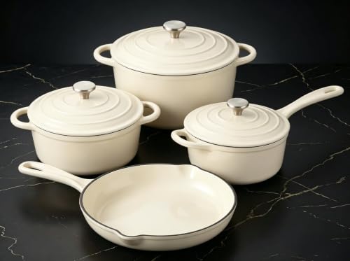 Enameled Cast Iron Cookware Set (White I)