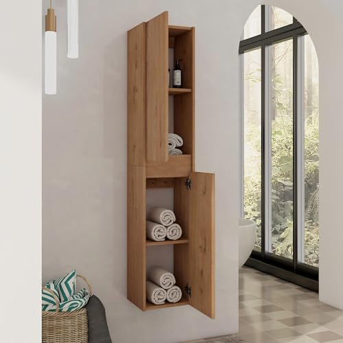 12" Bathroom Wall Cabinet Brown 2