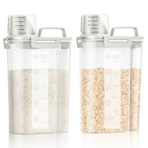 Airtight Rice Storage Container (White x 2 / 3L-2pack)