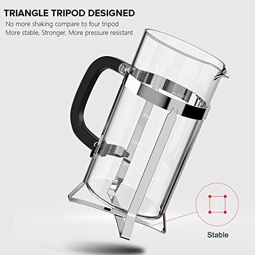 French Press Coffee Maker 21oz (Silver / 21oz)