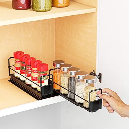 Pull Out Spice Rack Organizer for Cabinet (Two 2"W Drawers, 1-Tier)
