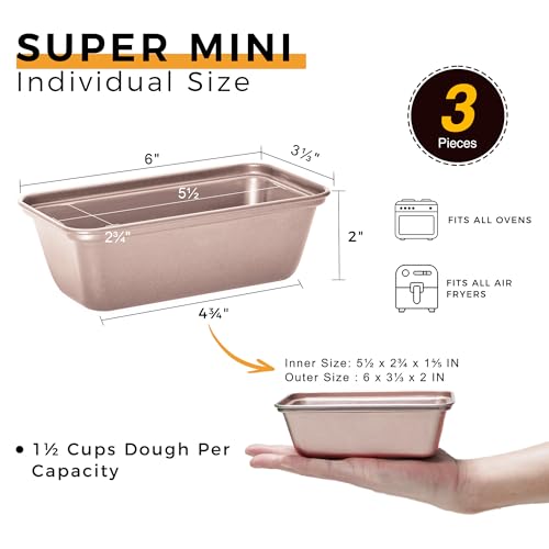 Mini Loaf Pans for Baking (3 Count)