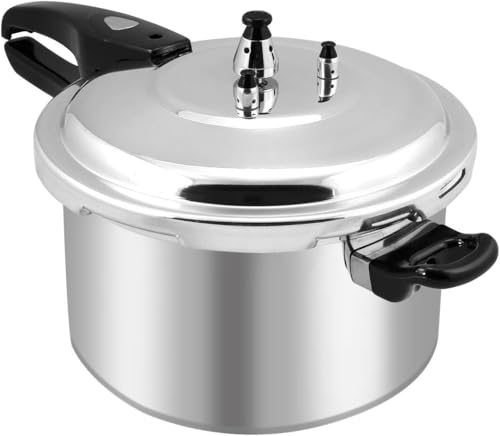 Pressure Canner Release Valve Aluminum Canning Pot Cooker Pot Stove Top Instant Fast Cooking Pot Stewing Locking System (6 Quarts)