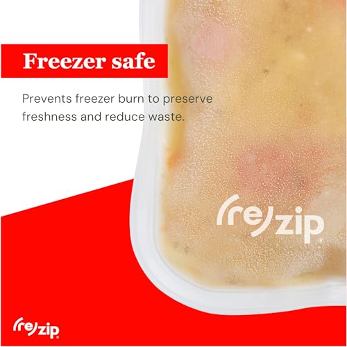 re) zip Reusable Half Gallon Freezer Food Storage Bags, Leakproof, 4-Pack (Half Gallon (Clear))