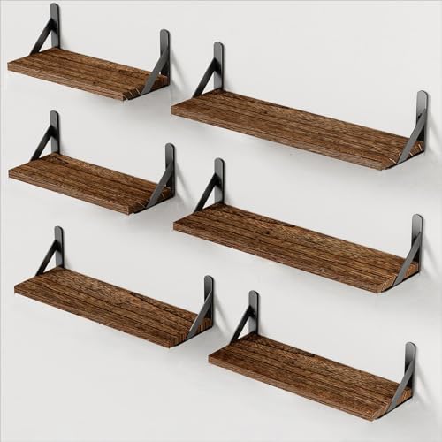 Amada Solid Paulownia Wood Wall Shelves (Brown / Medium)