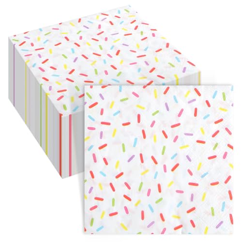 100 Pcs Sprinkles Donut Napkins Birthday Party