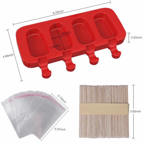 2 Pack Popsicles Molds (Red)