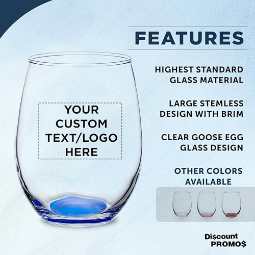 Custom Stemless Wine Glasses in Bulk by ARC Perfection (100 Count)