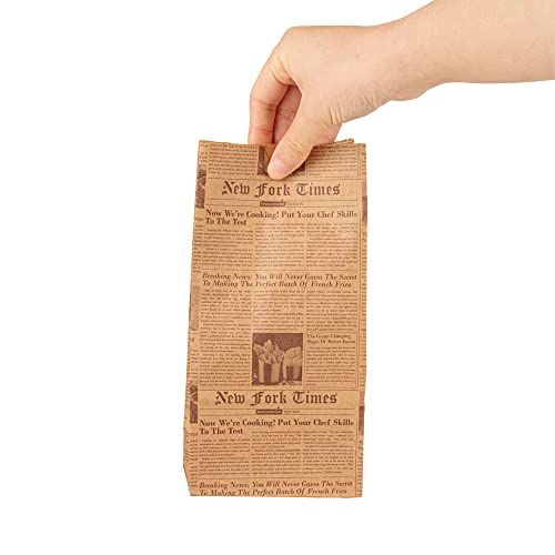 Bag Tek 2 Lb Disposable Lunch Bags 100 Sturdy Take Out Bags (2 lb / Kraft Newsprint)