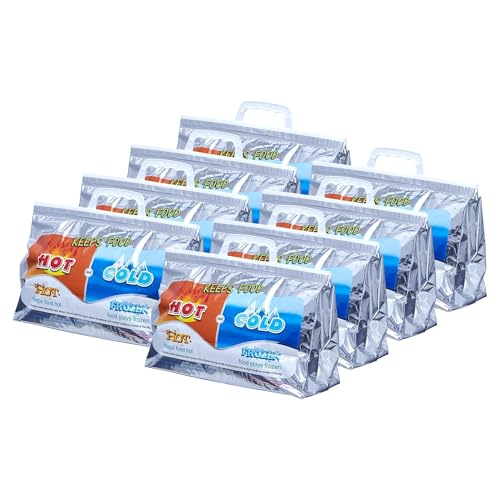 Hot and Cold Insulated Bags for Food Delivery (Small (Meal Size) / Silver)